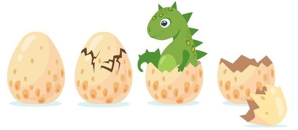 hatching dinosaur