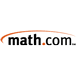 The image shows the math.com logo with "math.com" in black and orange lowercase letters and an orange swoosh above the text.