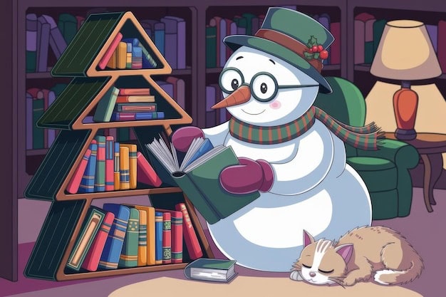 snowman reading